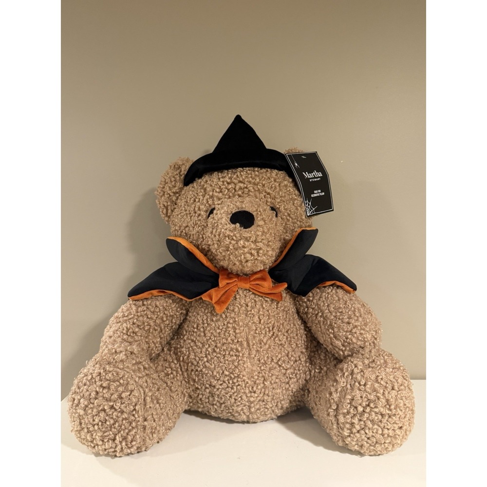 NEW ~ NWT ~ MARTHA STEWART ~ VIRAL ~ HALLOWEEN TEDDY BEAR WITCH PILLOW